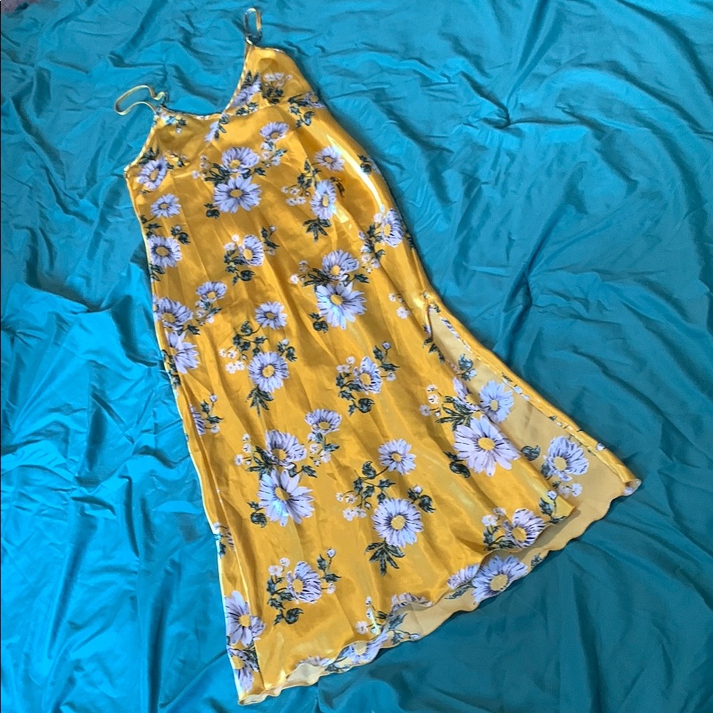 Floral Yellow Slip Dress
